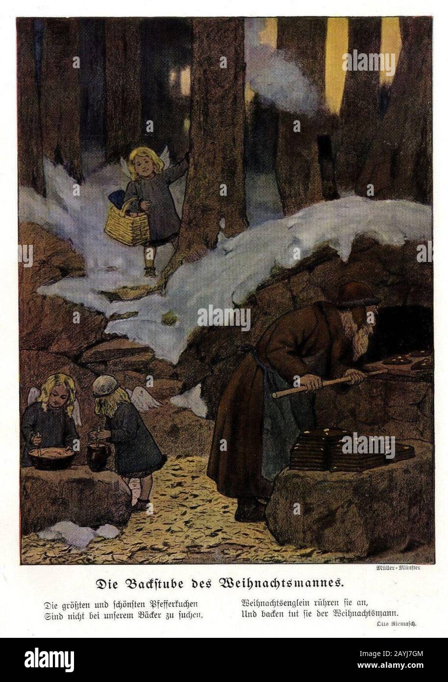 Franz Müller- Münster - Die Backstube Des Weihnachtsmanns, 1906. Foto Stock