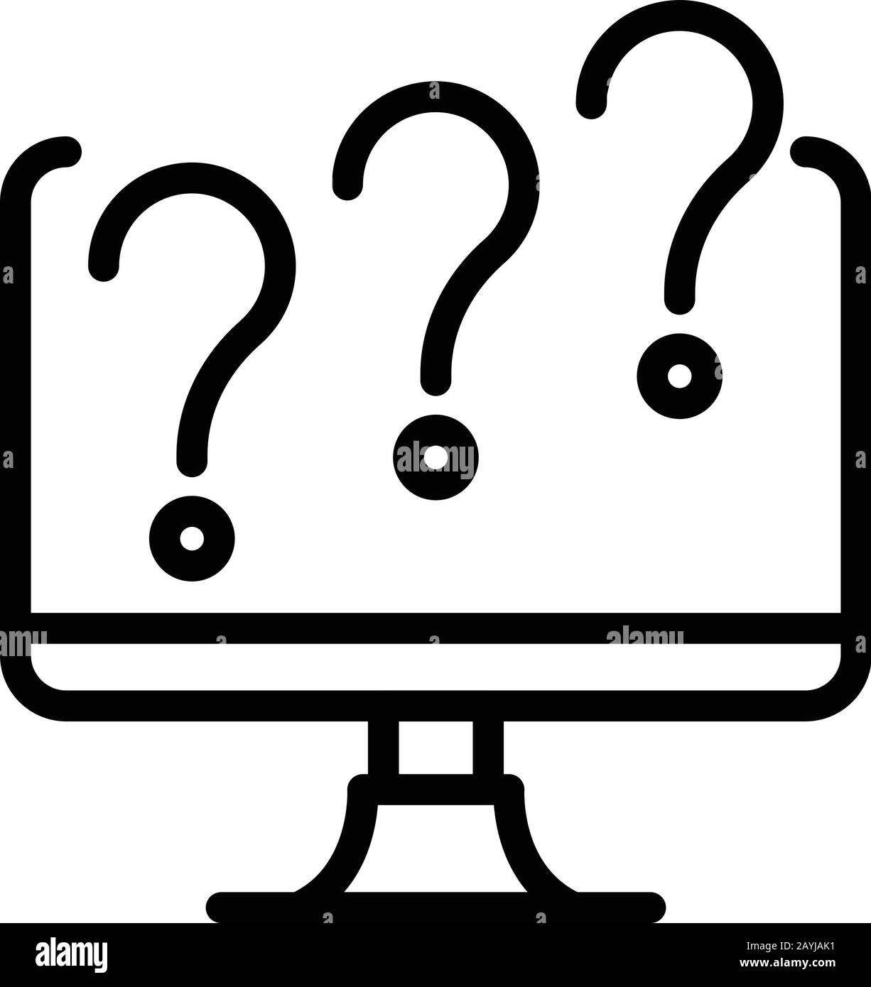 Icona del monitor del computer guasta. Contorno icona del vettore del monitor del computer rotto per il disegno di fotoricettore isolato su sfondo bianco Illustrazione Vettoriale