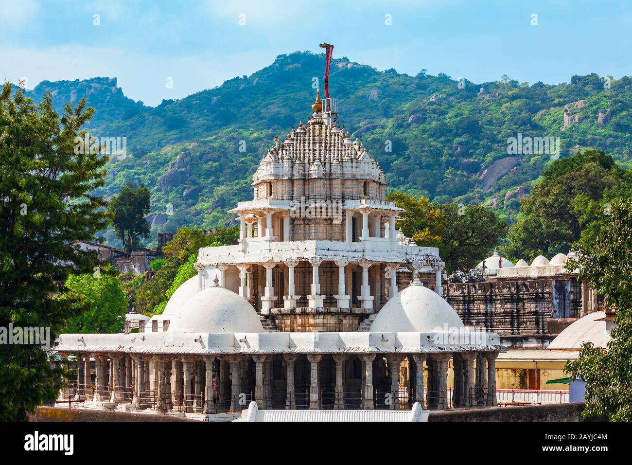 I templi di Dilwara o Delvada sono templi di Jain a Mount Abu, una stazione collinare nello stato del Rajasthan, India Foto Stock