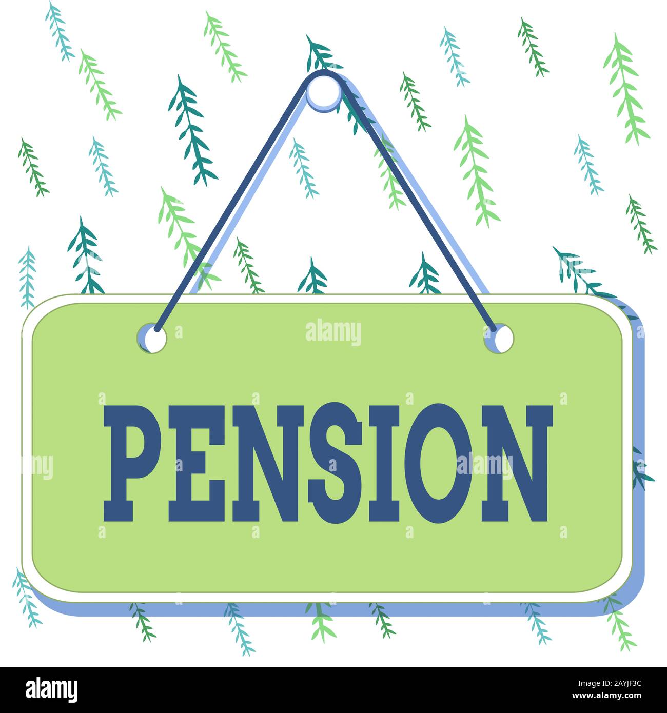 Scrittura a mano testo di pensione. Foto concettuale Reddito anziani guadagnare dopo il pensionamento Risparmiare per gli anni anziani Promemoria promemoria promemoria promemoria a Colori blan bordo vuoto Foto Stock