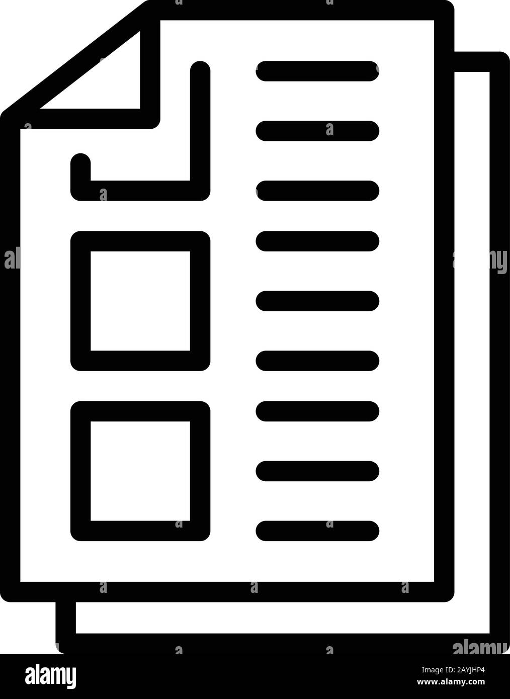 Icona della carta del corso. Icona del vettore carta del corso Outline per il disegno di fotoricettore isolato su sfondo bianco Illustrazione Vettoriale
