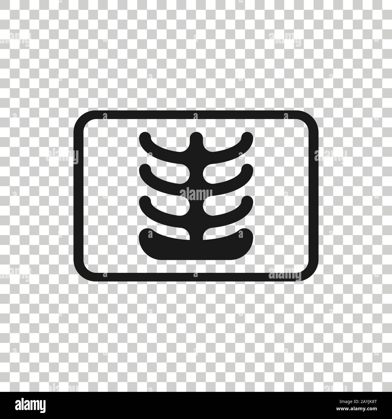 Icona a raggi X in stile piatto. Illustrazione del vettore radiologico su sfondo bianco isolato. Concetto aziendale di scansione medica. Illustrazione Vettoriale