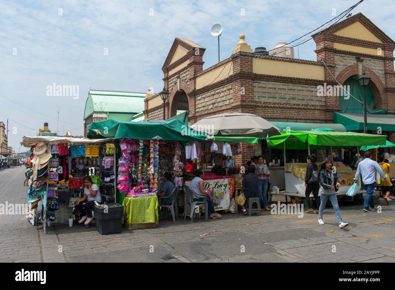 Vista del mercato Benito Juarez nella città di Oaxaca, Messico. Foto Stock