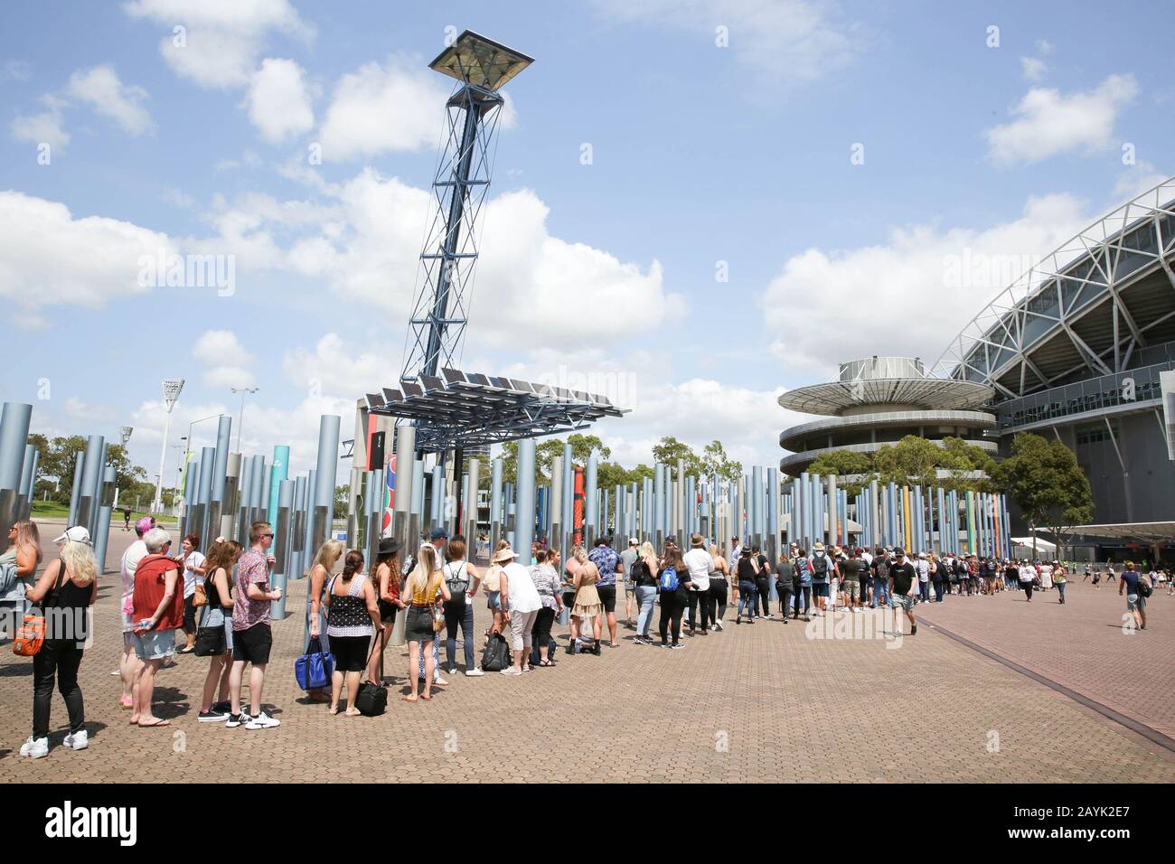 16 febbraio 2020: Incontro di folle al concerto di Fire Fight Australia per il soccorso nazionale al fush presso lo stadio ANZ il 16 febbraio 2020 a Sydney, NSW Australia (Credit Image: © Christopher Khoury/Australian Press Agency via ZUMA Wire) Foto Stock