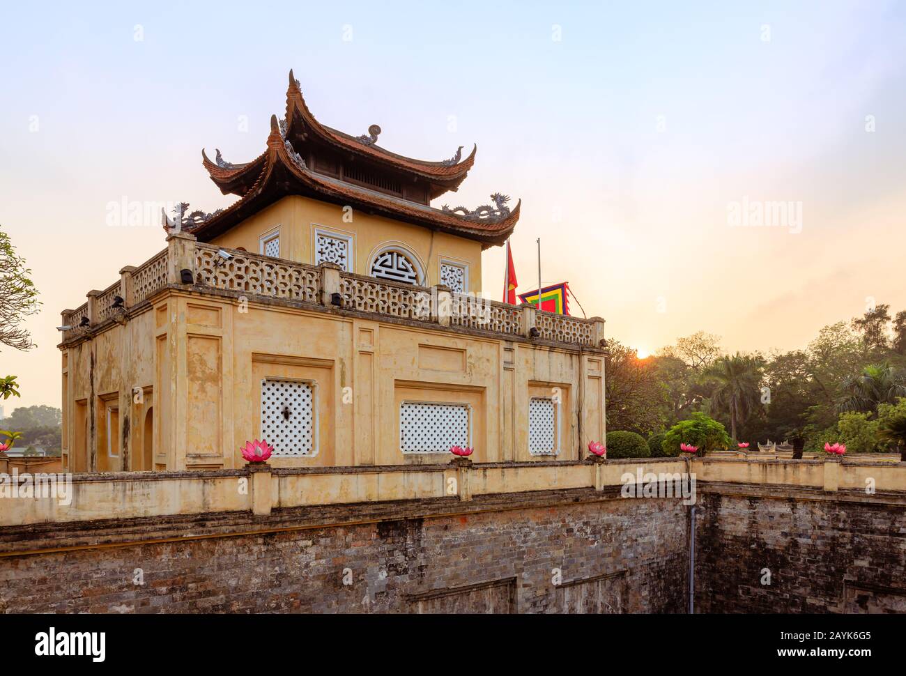 La Cittadella Imperiale anche conosciuta come la vecchia Cittadella di Thang Long ad Hanoi Foto Stock