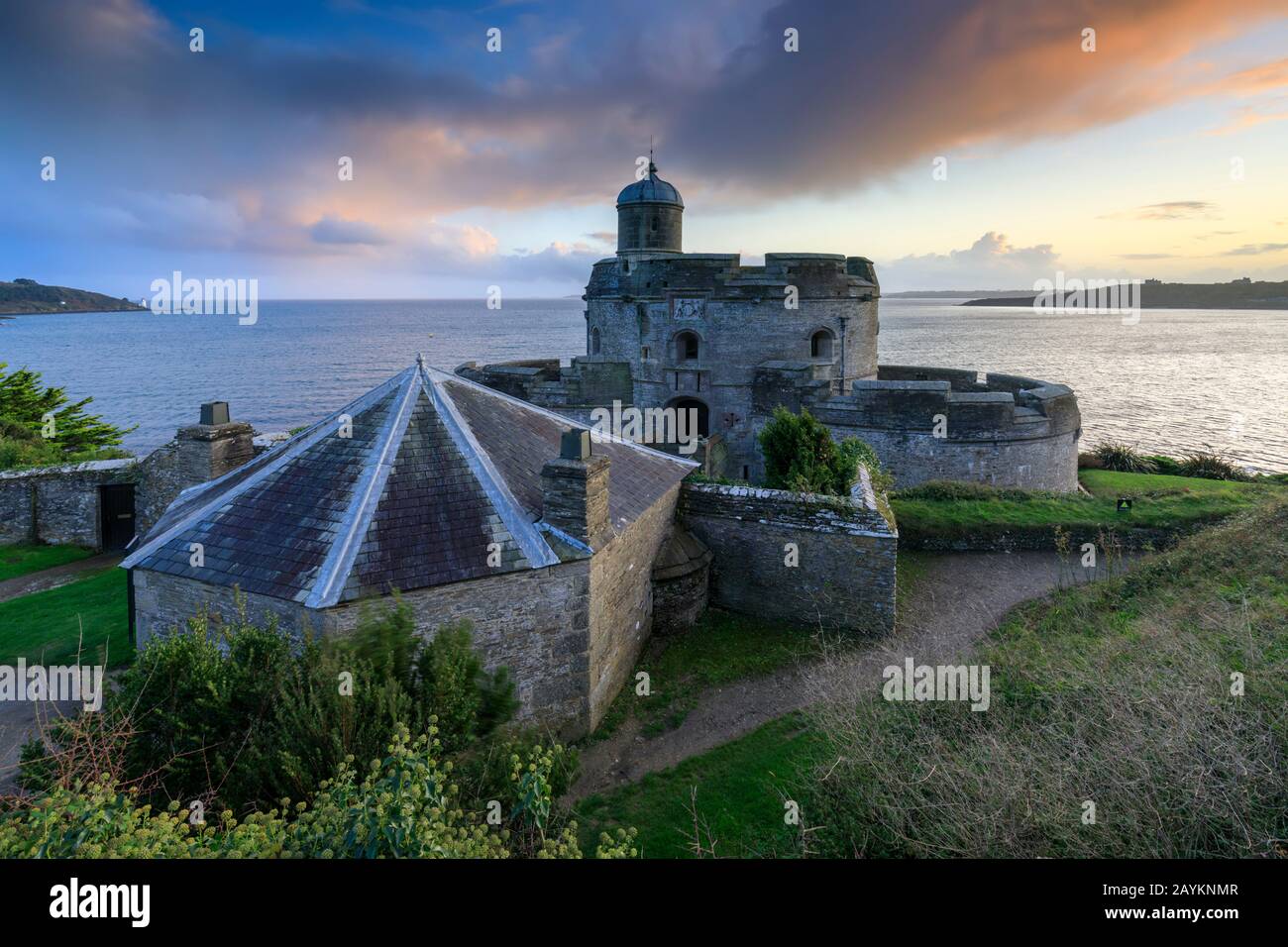 St Mawes Castle Sulla Penisola Di Roseland, In Cornovaglia. Foto Stock