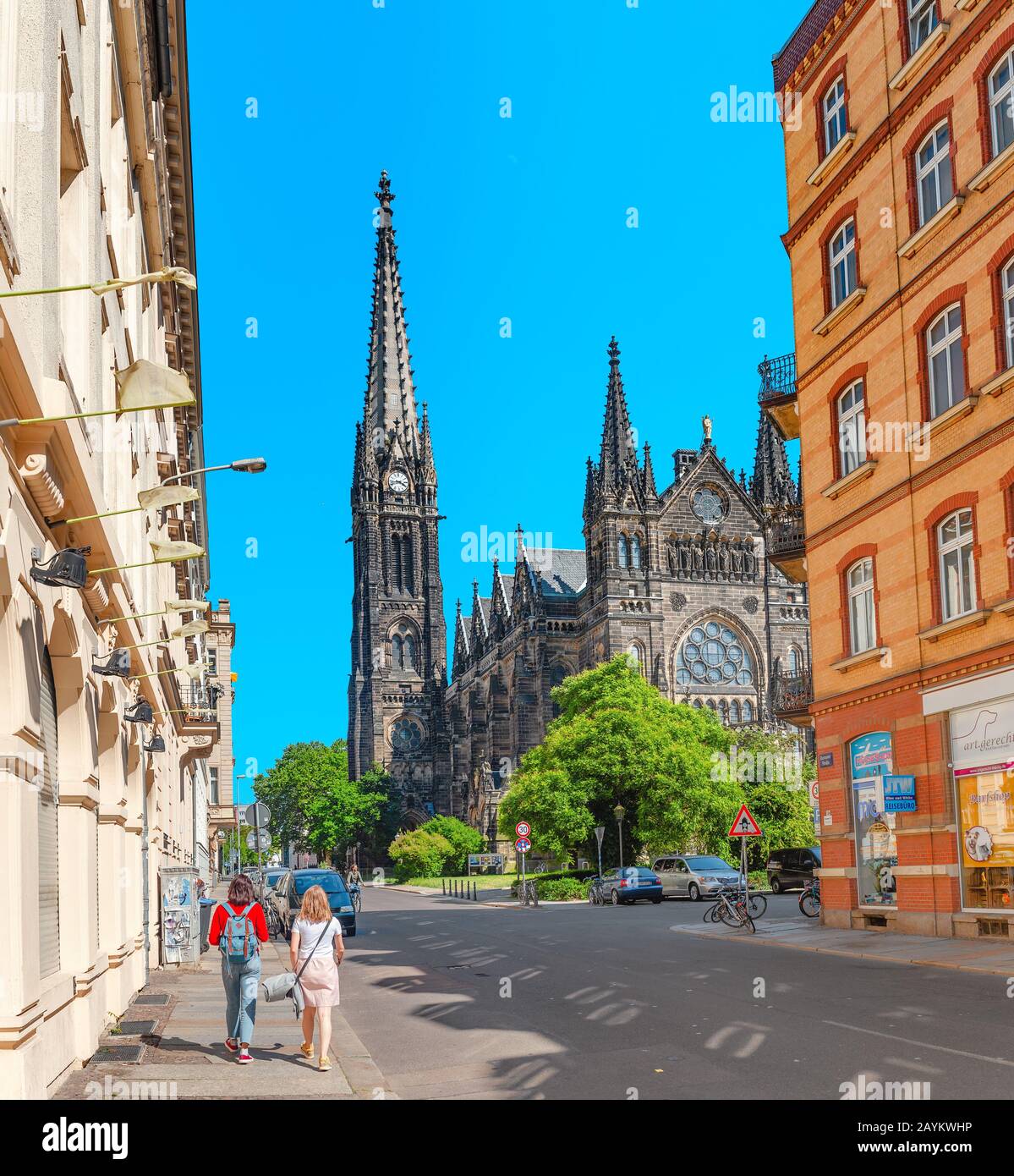Lipsia, GERMANIA - 21 MAGGIO 2018: Peterskirche o St., chiesa di Peter a Lipsia, vicino al centro città Foto Stock
