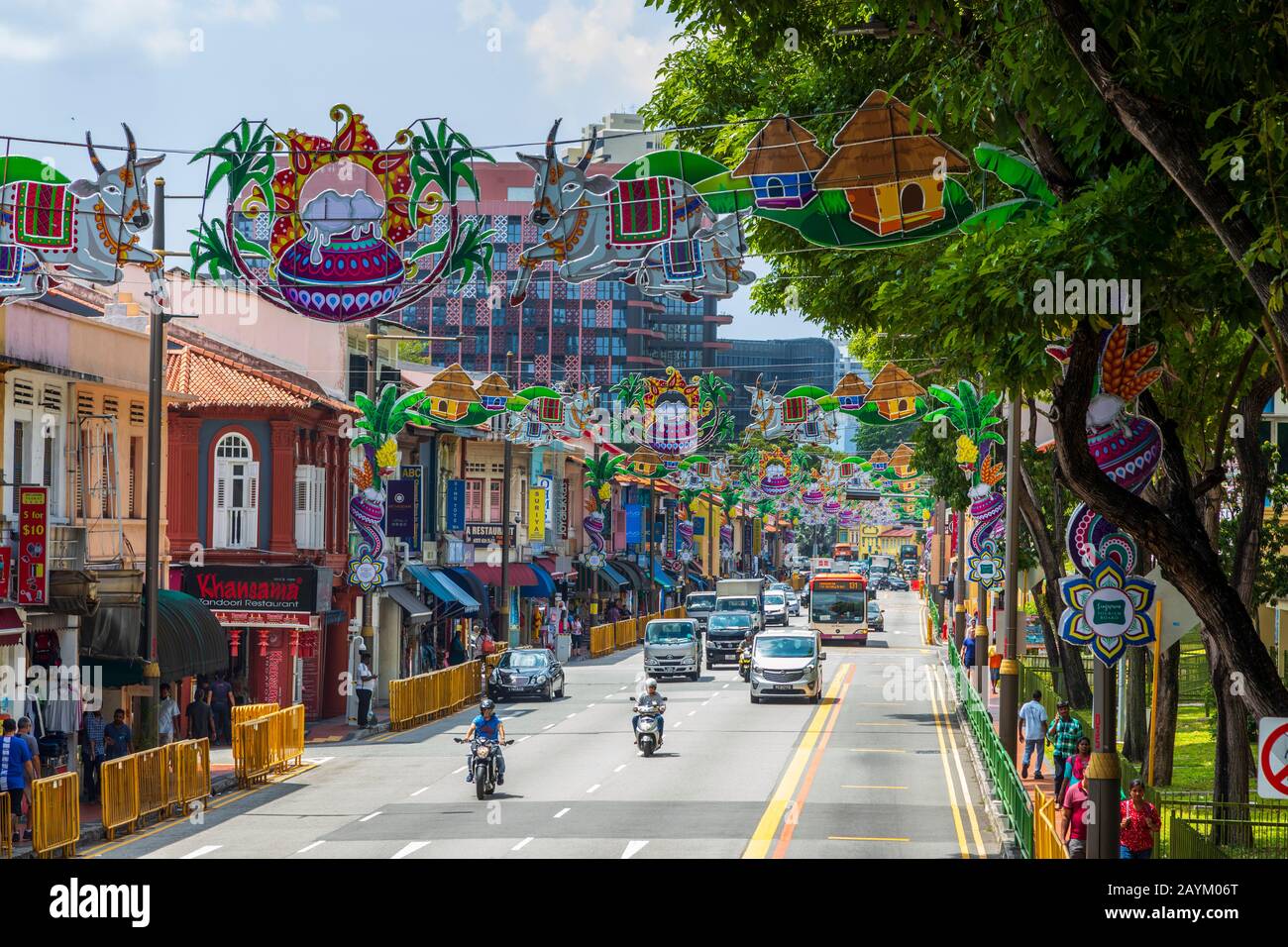 Little India distretto di Singapore dove la cultura è principalmente asiatica / indiana ed è una delle principali attrazioni turistiche nella città di Singapore, Asia Foto Stock