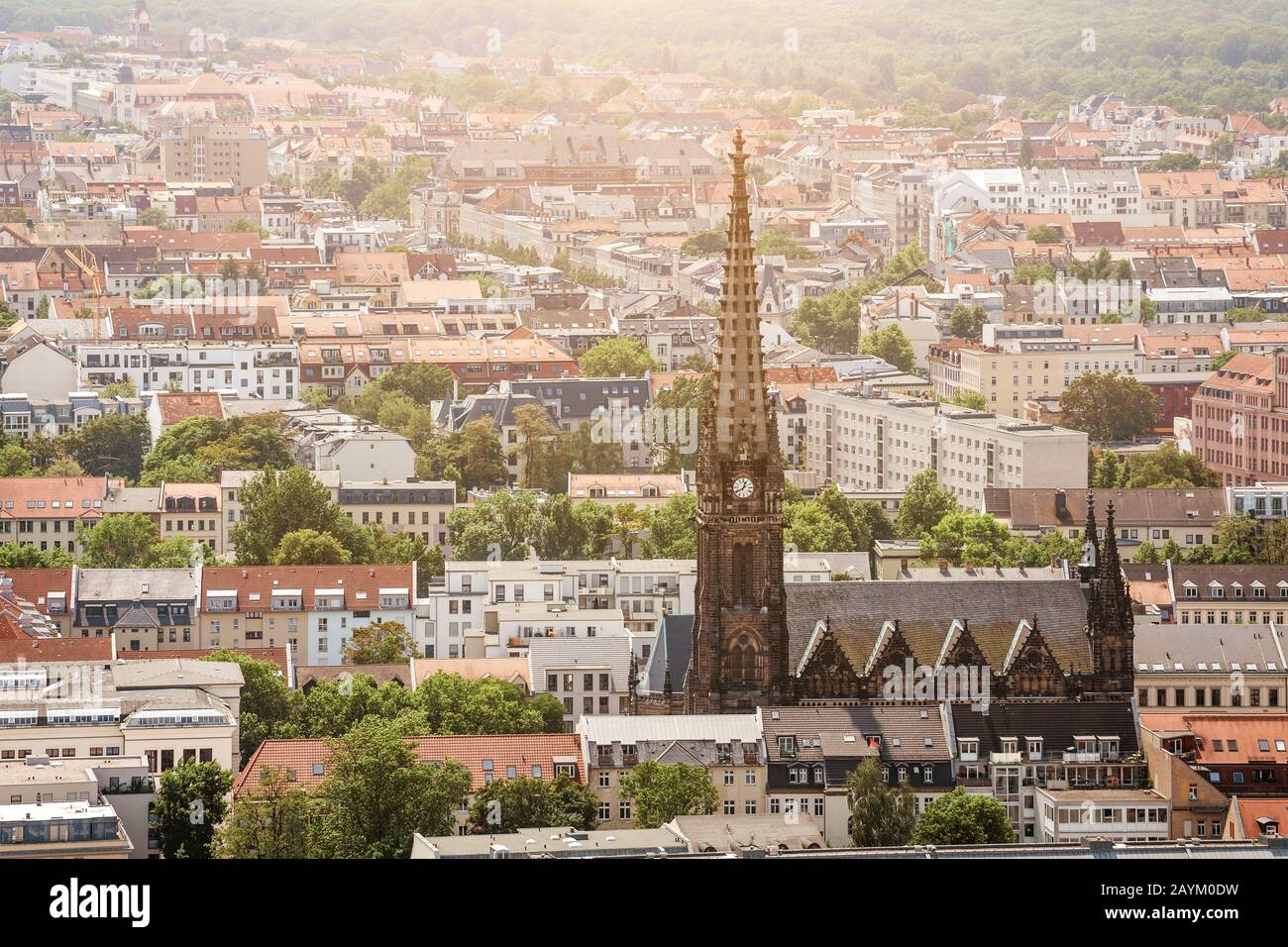 Veduta aerea della Chiesa di San Pietro a Lipsia, in Germania Foto Stock