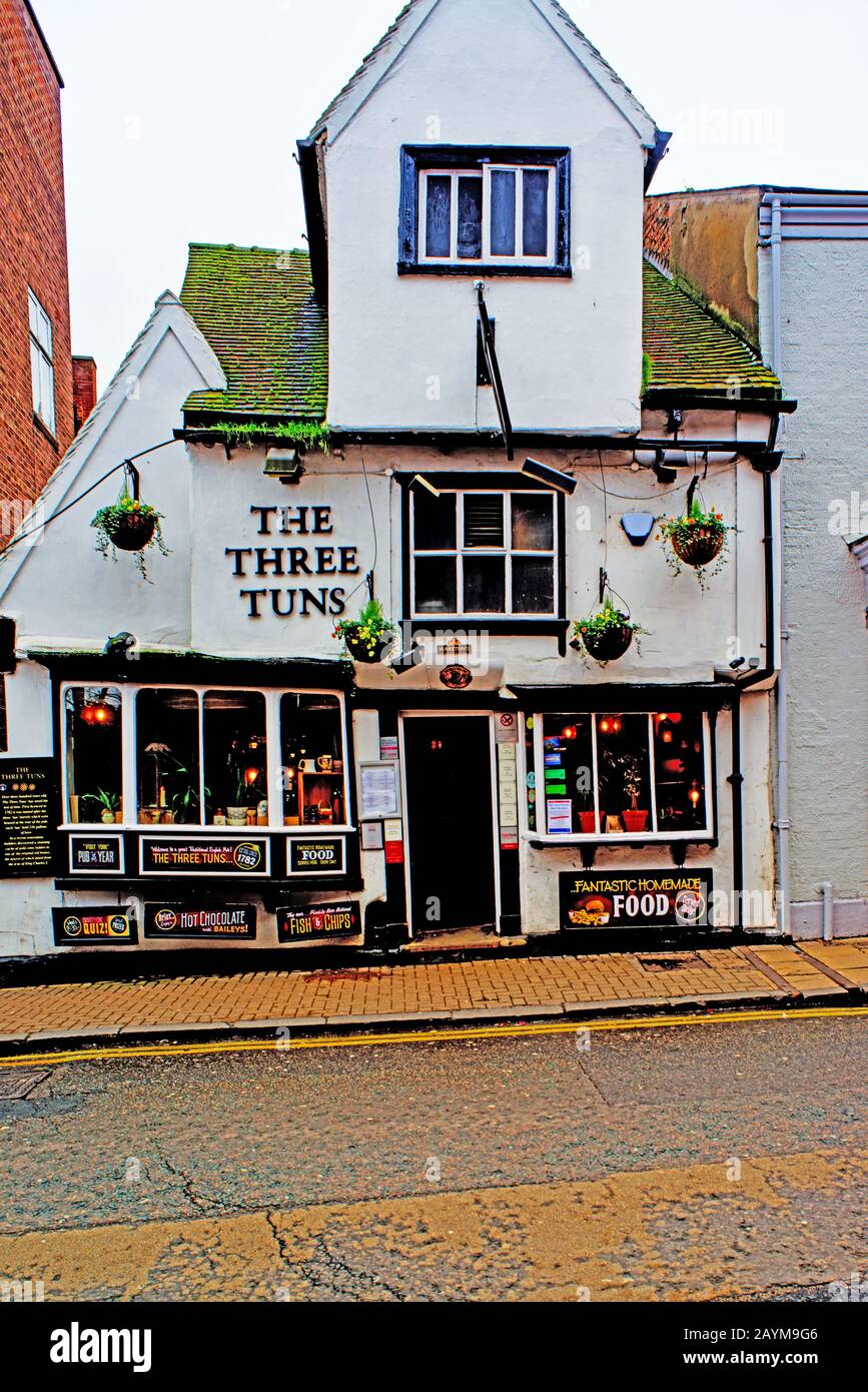 The Three Tuns Pub, Coppergate, York, Inghilterra Foto Stock