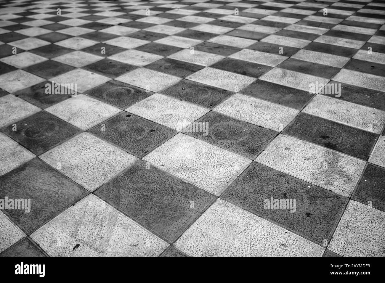 Pavimento di piazze rosse e bianche, costruzione e architettura Foto Stock