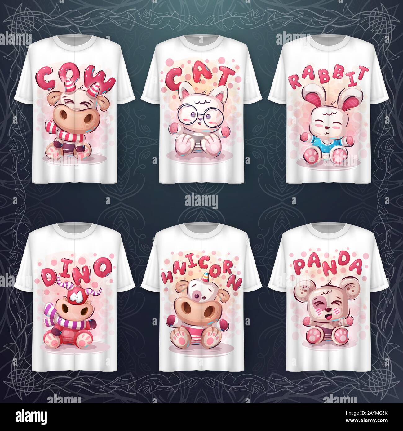 Teddy cute animali e merchandising Illustrazione Vettoriale