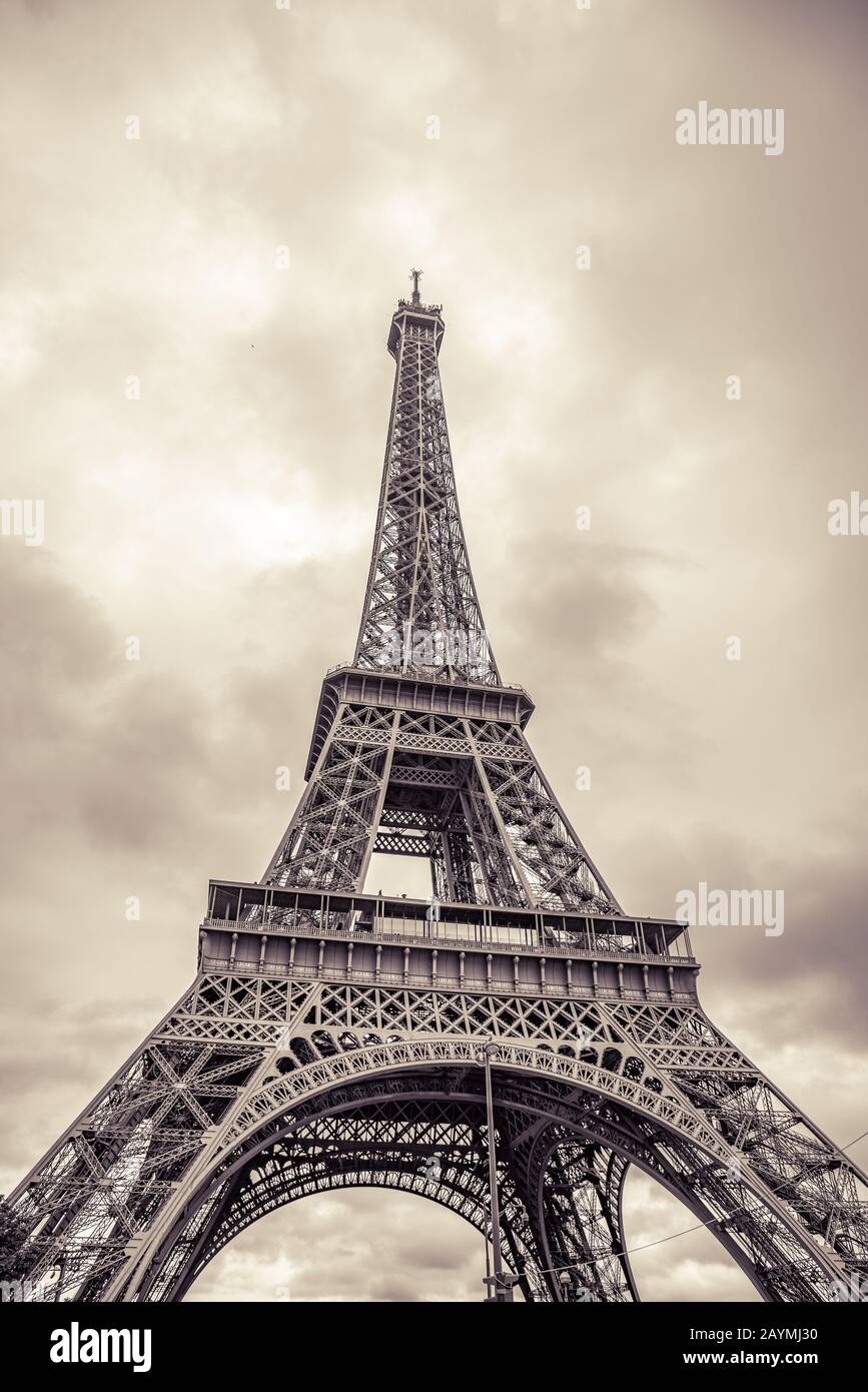 La Torre Eiffel. Foto d'epoca. Foto Stock