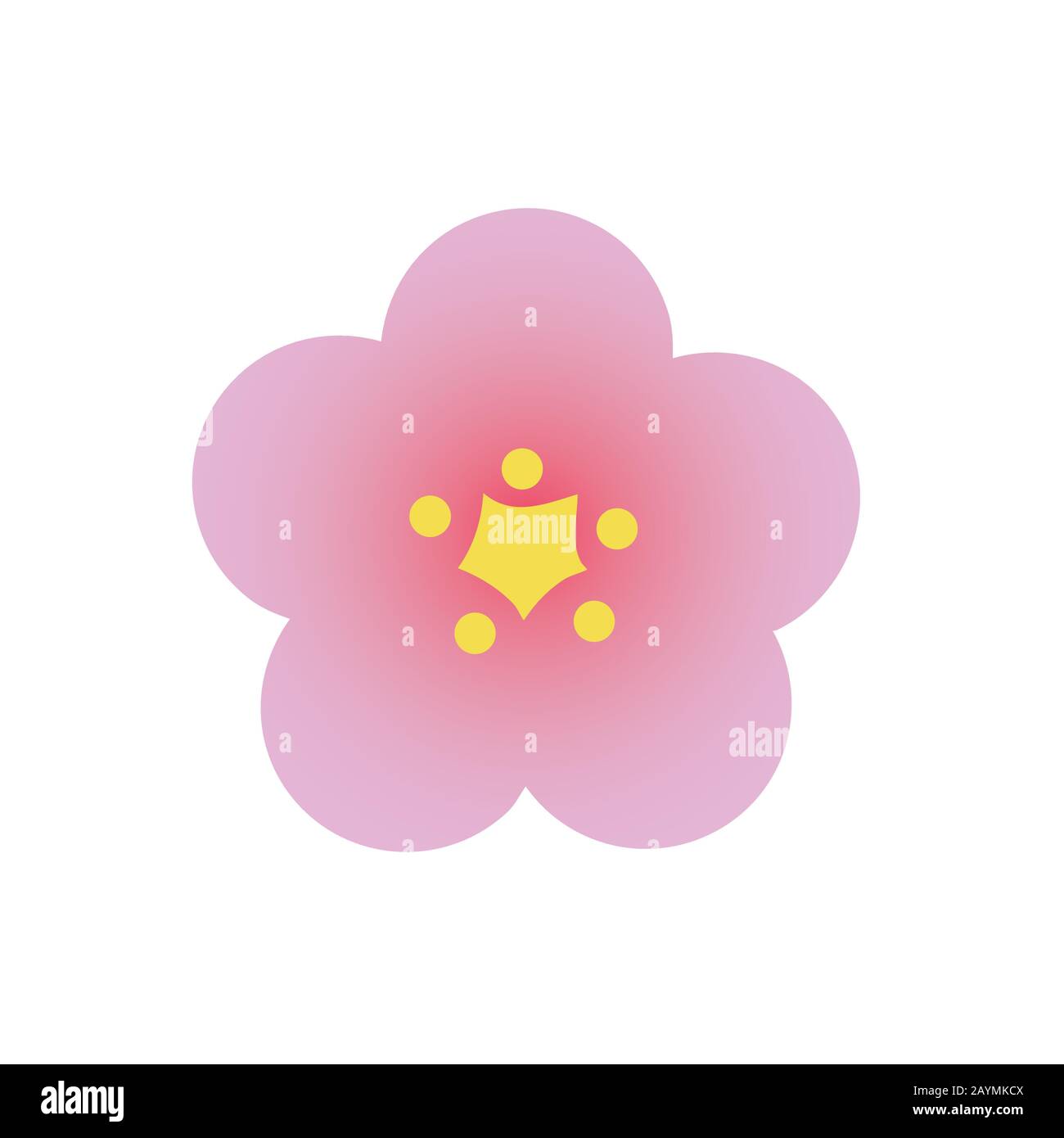 Prugna giapponese, fiore di ciliegio illustrazione Illustrazione Vettoriale