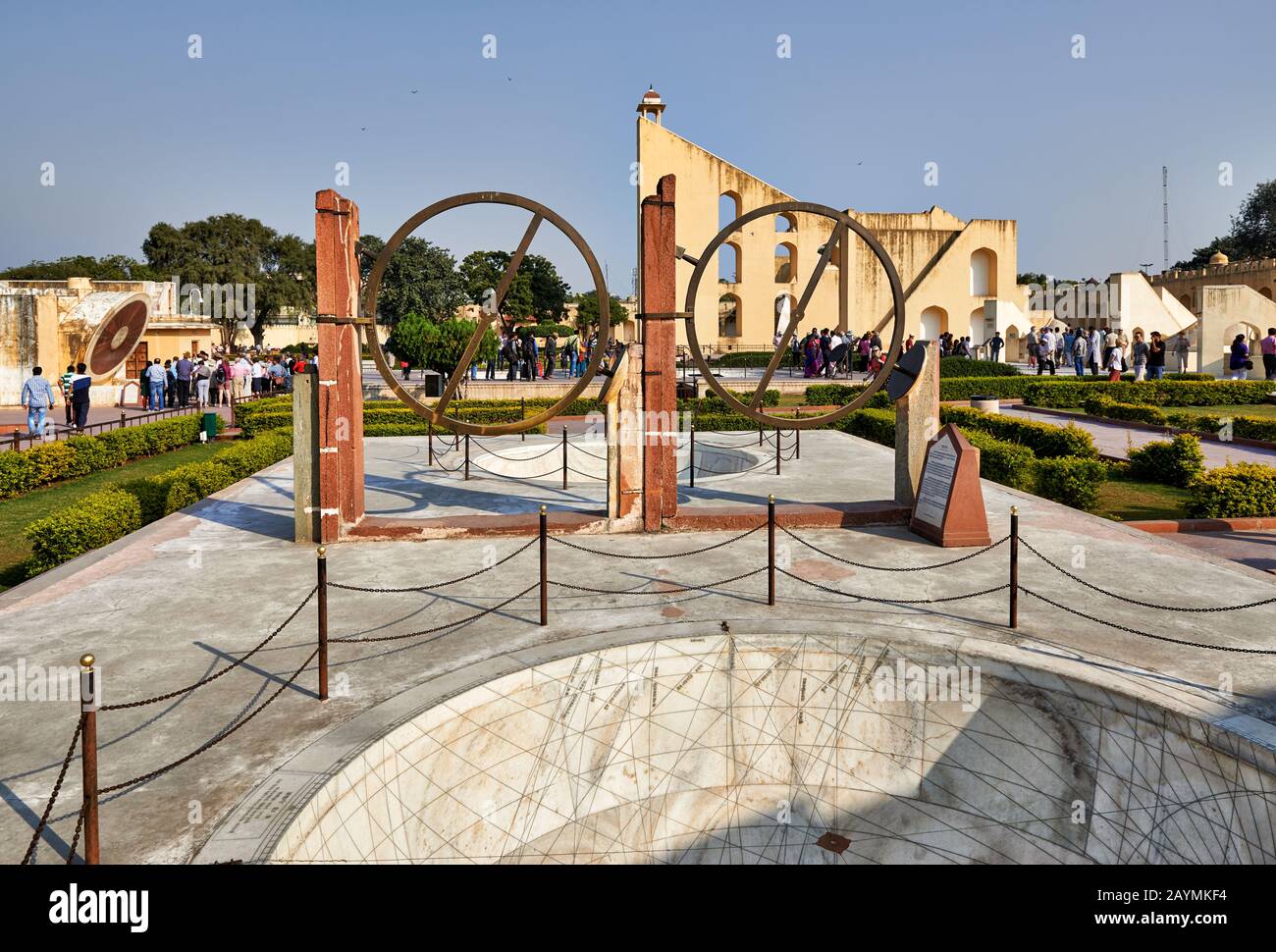 Antico Osservatorio Jantar Mantar, Jaipur, Rajasthan, India Foto Stock