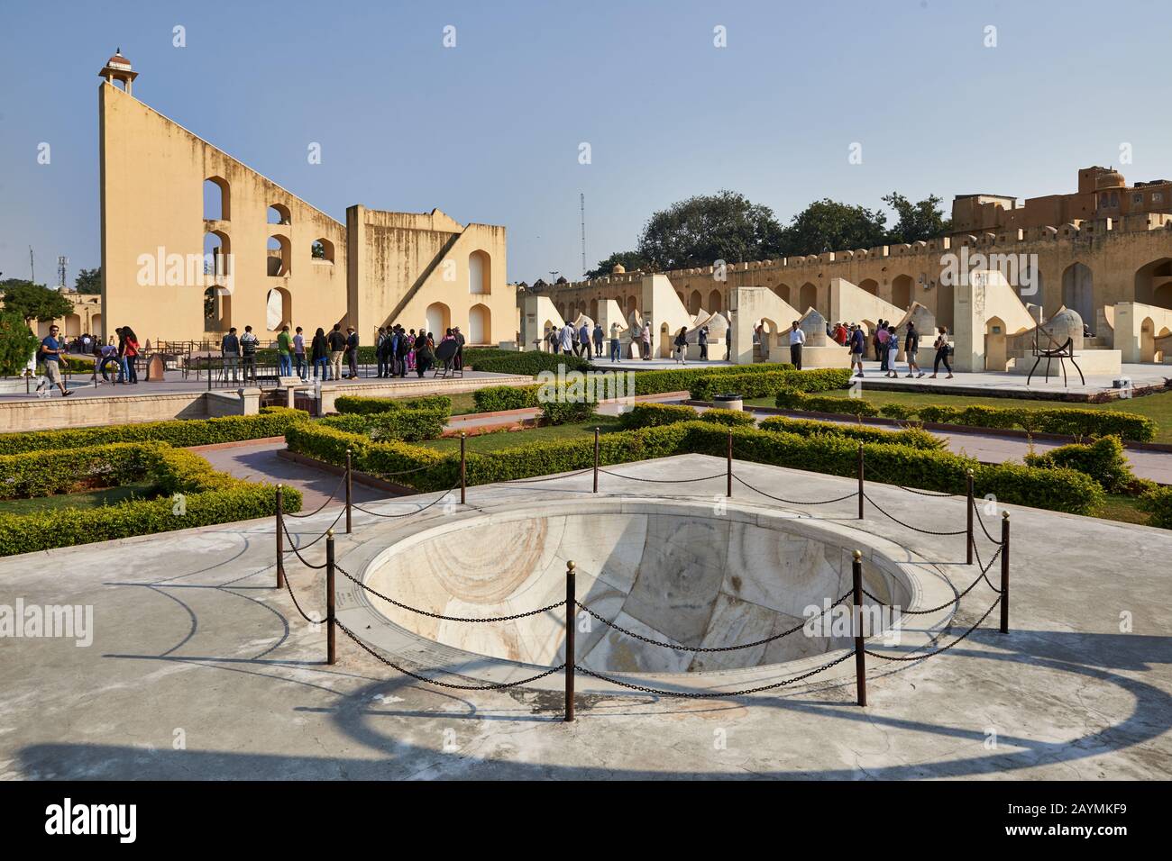 Antico Osservatorio Jantar Mantar, Jaipur, Rajasthan, India Foto Stock