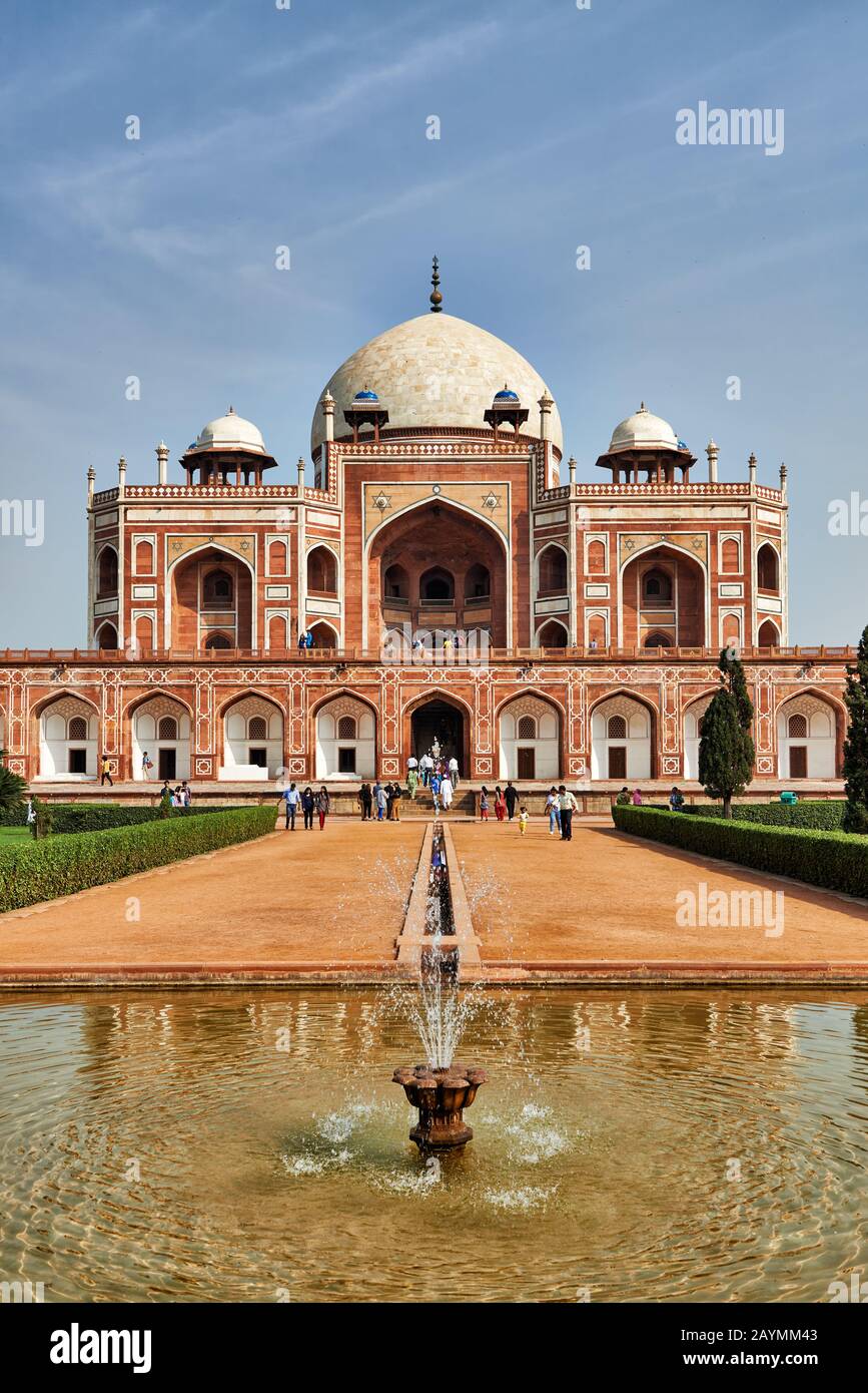 Tomba Di Humayun, Tomba Di Nasiruddin Muhammad Humayun, Delhi, India Foto Stock