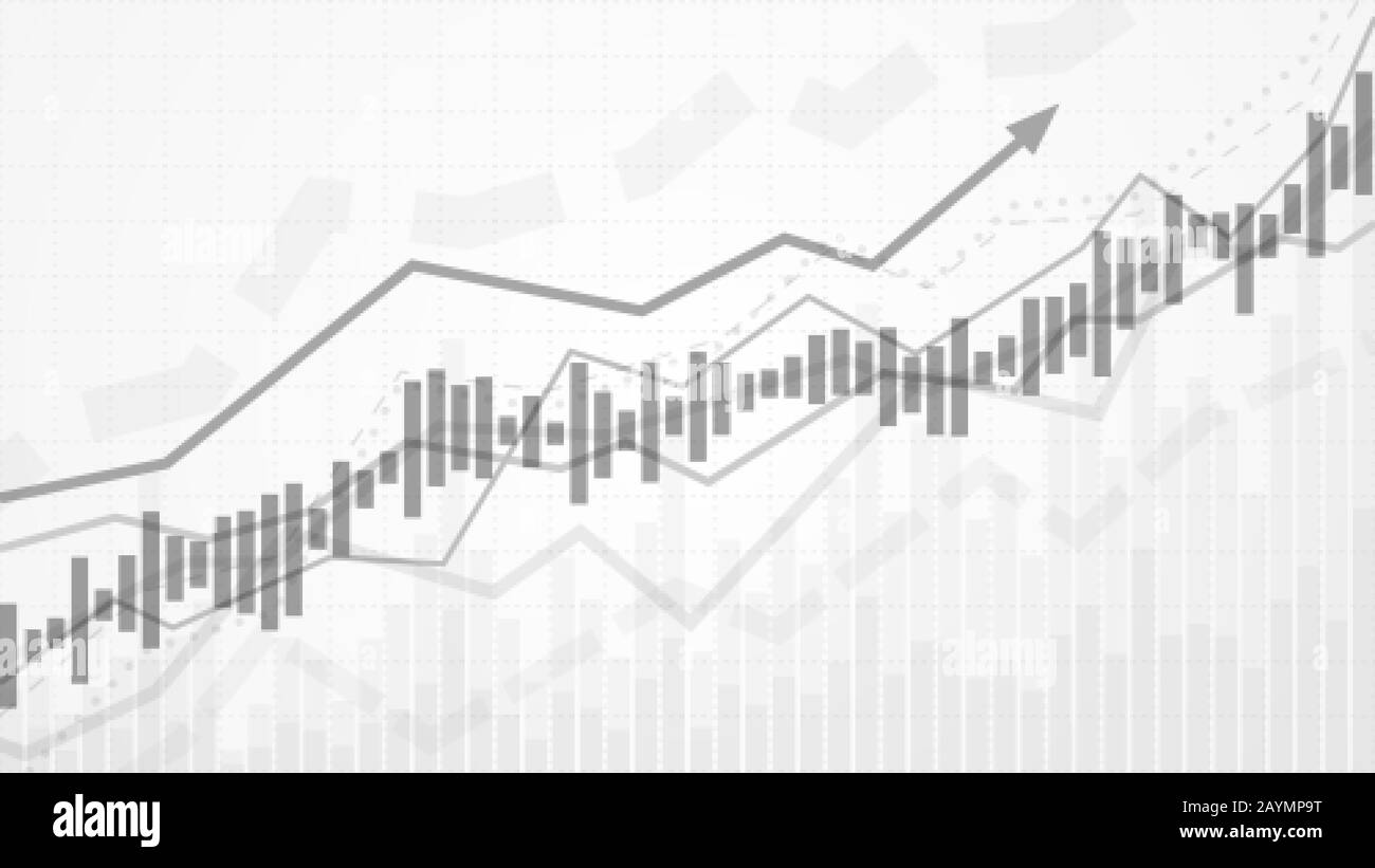 Analisi dei dati aziendali. Grafico finanziario. Grafico del trading di investimenti nel mercato azionario. Analisi astratta e diagramma statistico Illustrazione Vettoriale
