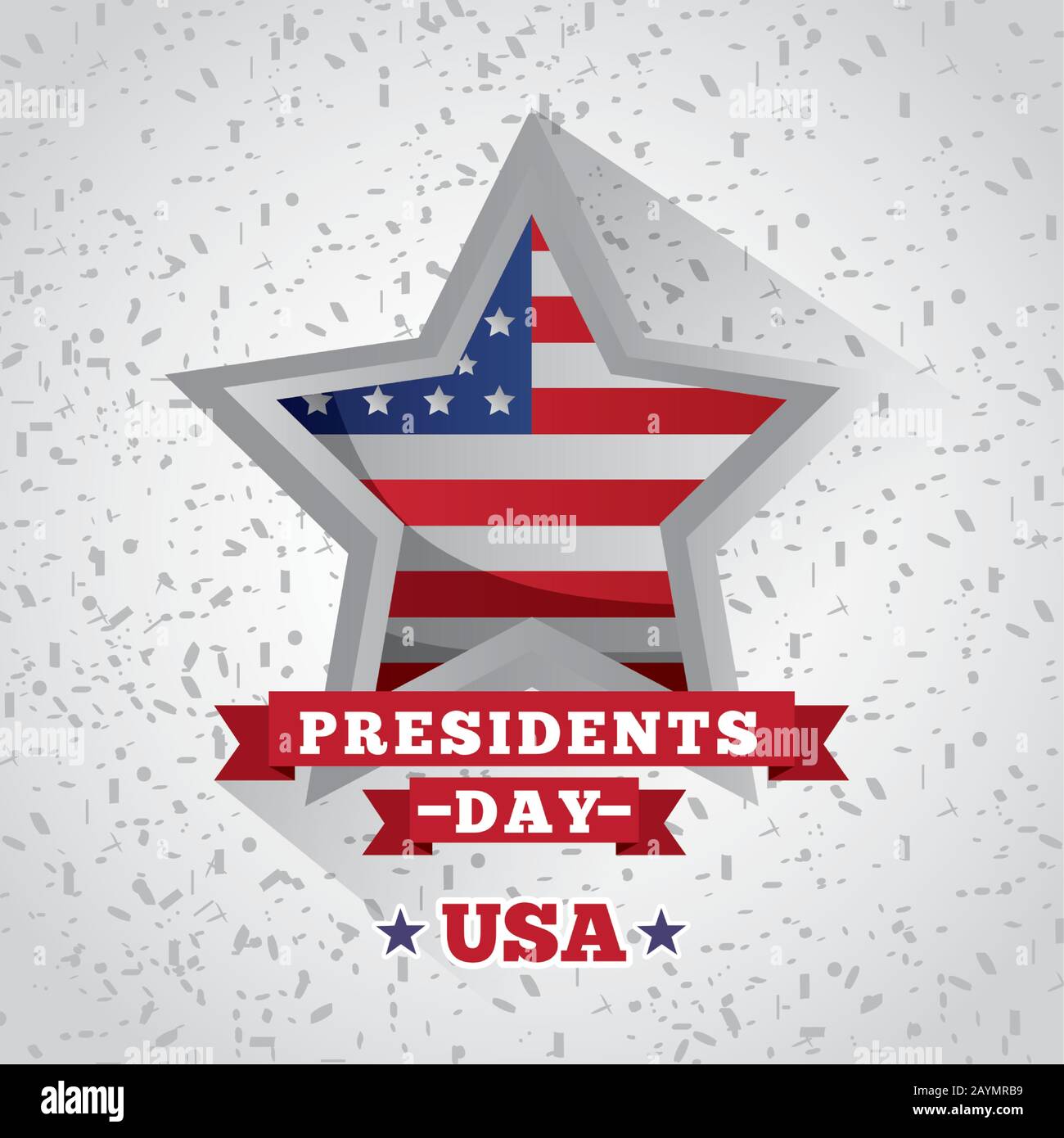 poster festivo happy presidente day con bandiera a stella Illustrazione Vettoriale