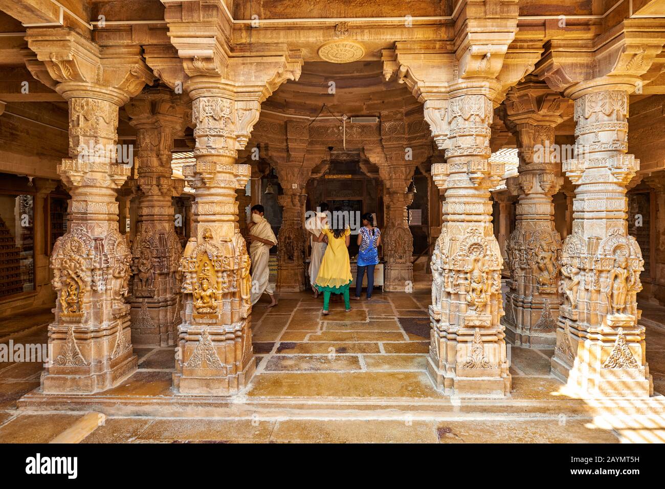 Tempio Di Chandraprabhu Jain, Jaisalmer, Rajasthan, India Foto Stock