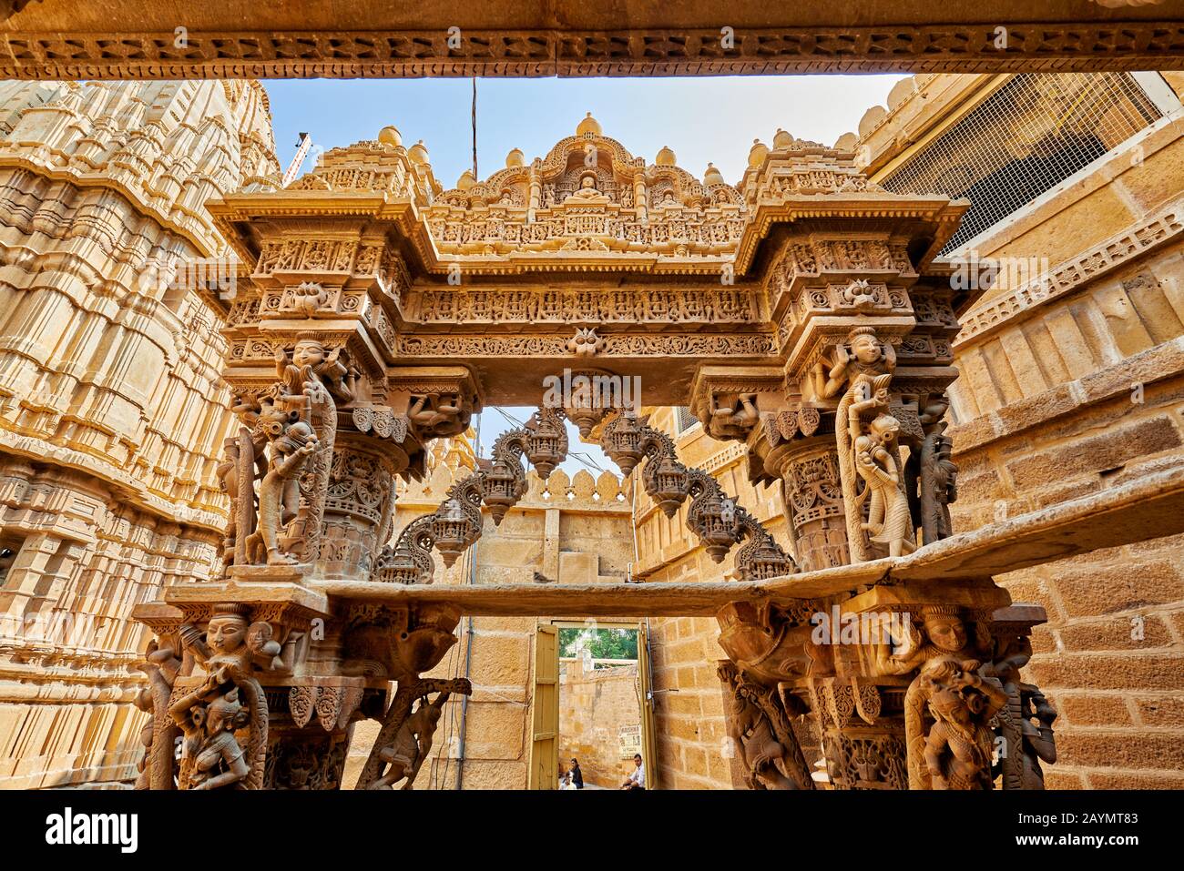 Tempio Di Chandraprabhu Jain, Jaisalmer, Rajasthan, India Foto Stock