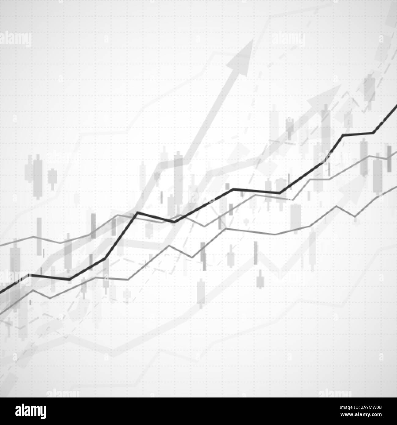Grafico finanziario. Analisi dei dati aziendali. Grafico del trading di investimenti nel mercato azionario. Analisi astratta e diagramma statistico Illustrazione Vettoriale