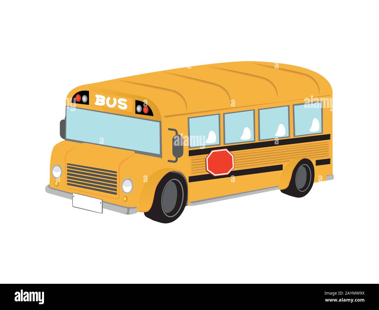 Illustrazione del bus giallo del cartone animato (autobus della scuola  Immagine e Vettoriale - Alamy