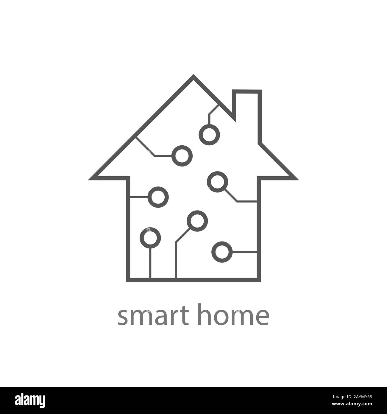 Icona Smart Home Sign. Pulsante Smart House. Telecomando. Firma del sito Web dell'interfaccia utente moderna. Illustrazione Vettoriale. EPS 10 Illustrazione Vettoriale