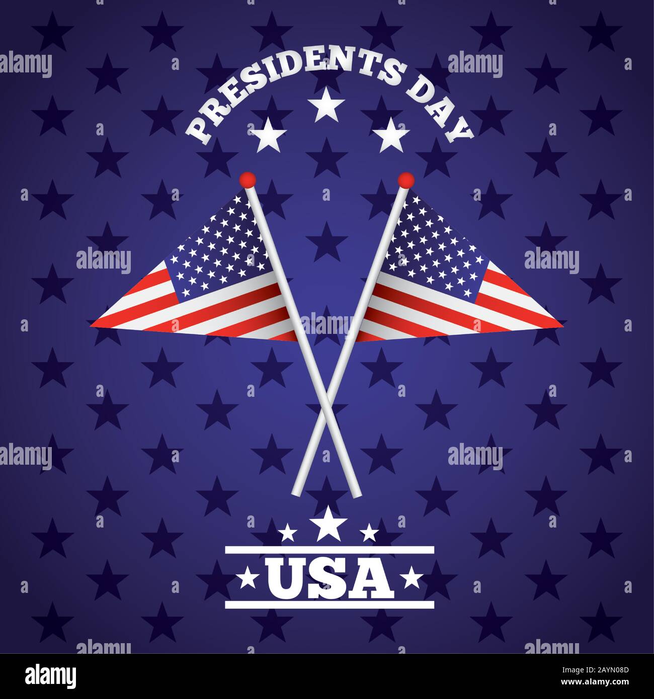 poster di festa dei presidenti felici con bandiere degli stati uniti Illustrazione Vettoriale