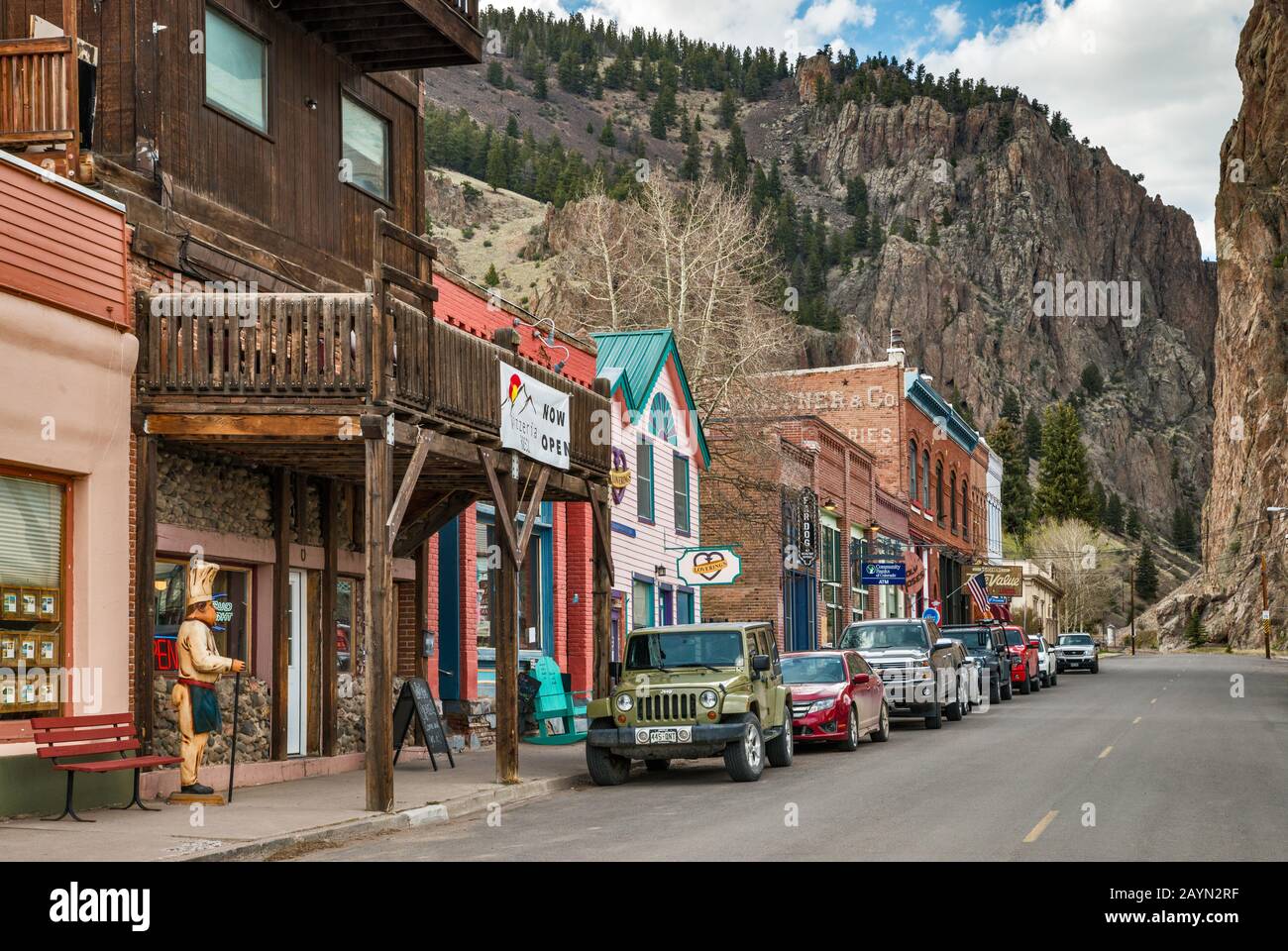Strada principale di Creede, Colorado, STATI UNITI D'AMERICA Foto Stock