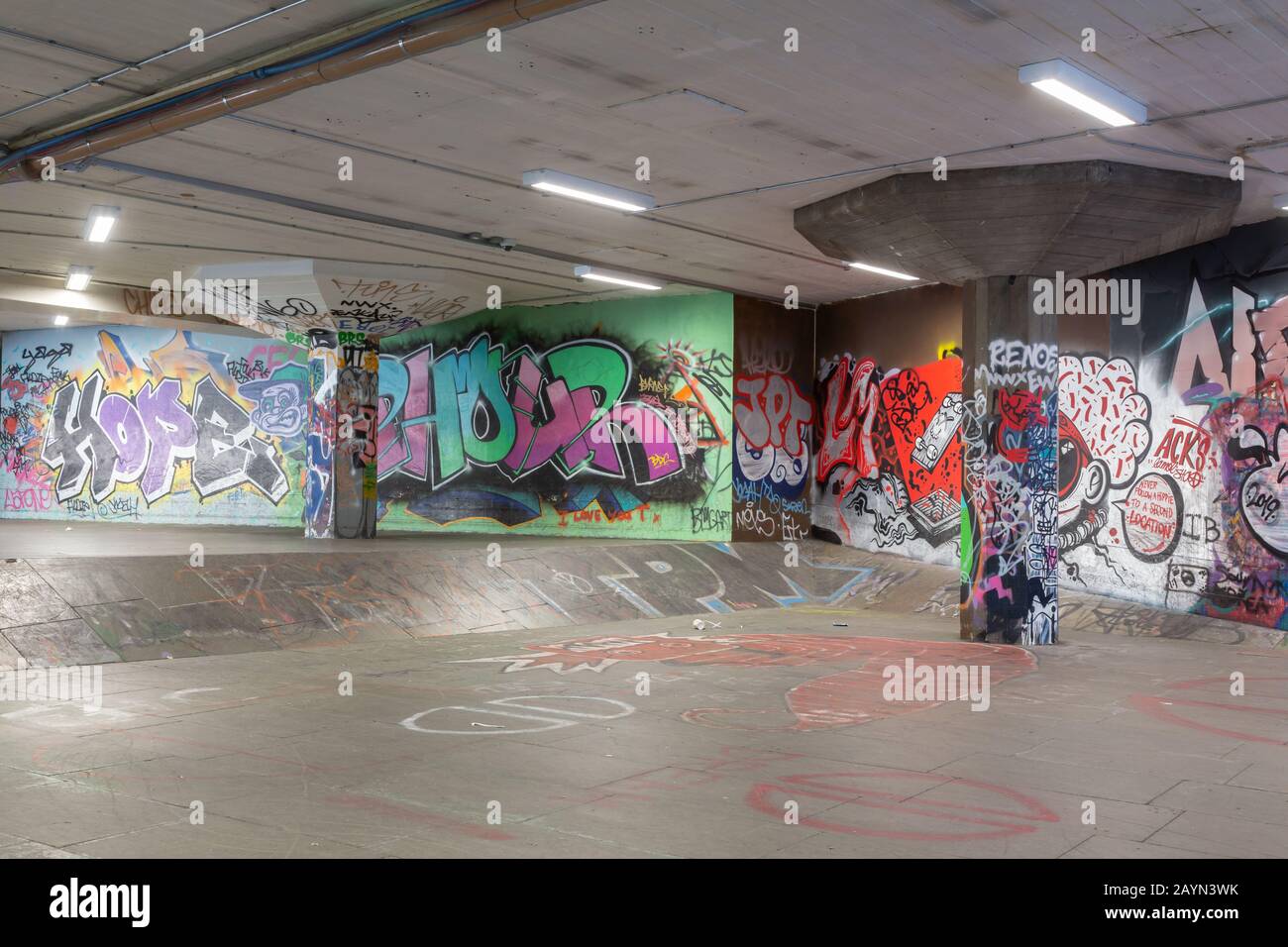 Il Undercroft Skate Park, Southbank, Londra, Regno Unito Foto Stock