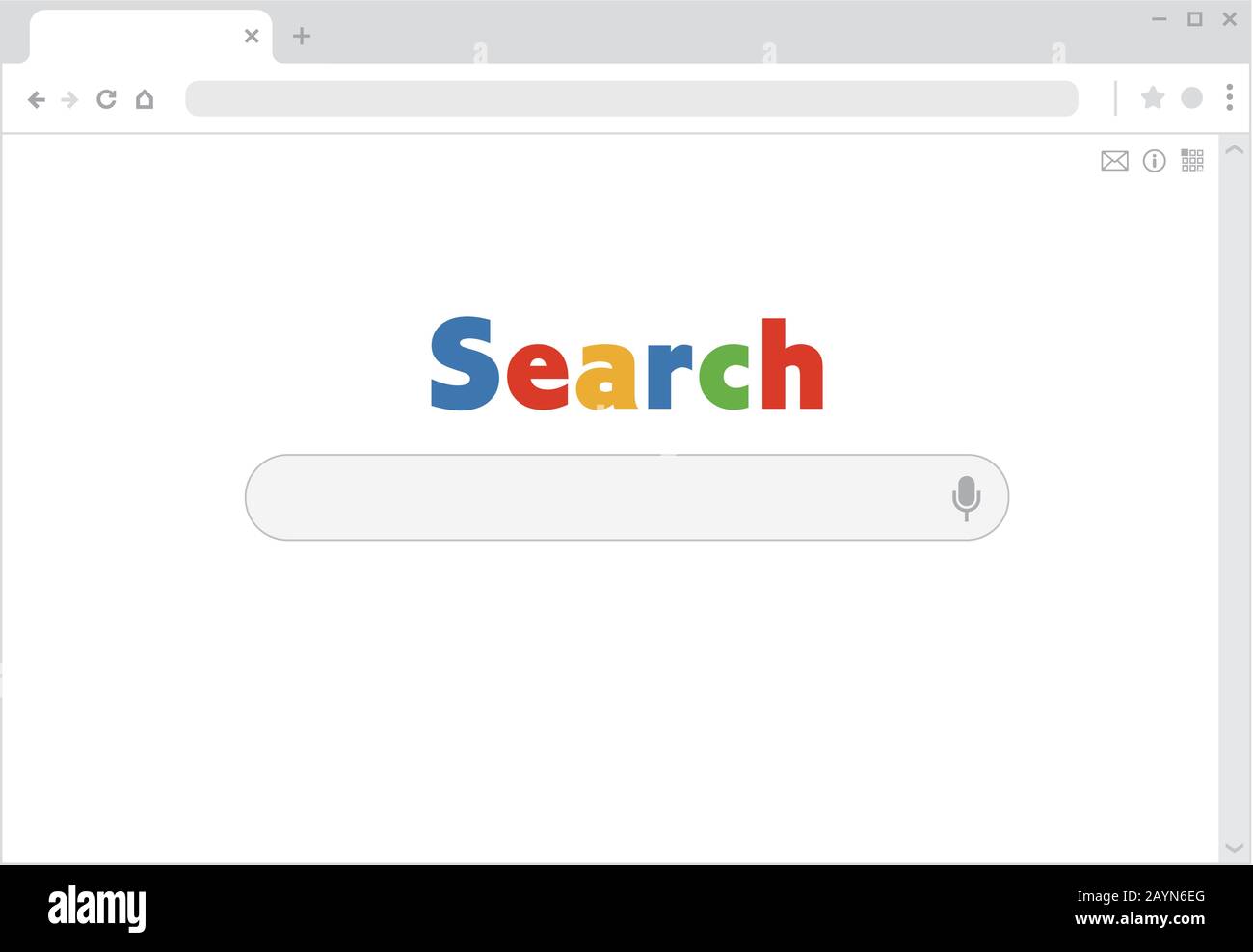 Sito web del motore di ricerca fittizio. Illustrazione generale del modello Illustrazione Vettoriale
