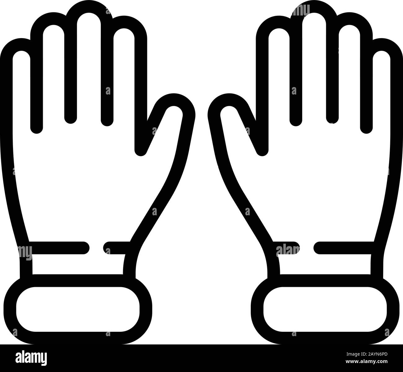 Icona guanti ginecologi, stile di contorno Illustrazione Vettoriale