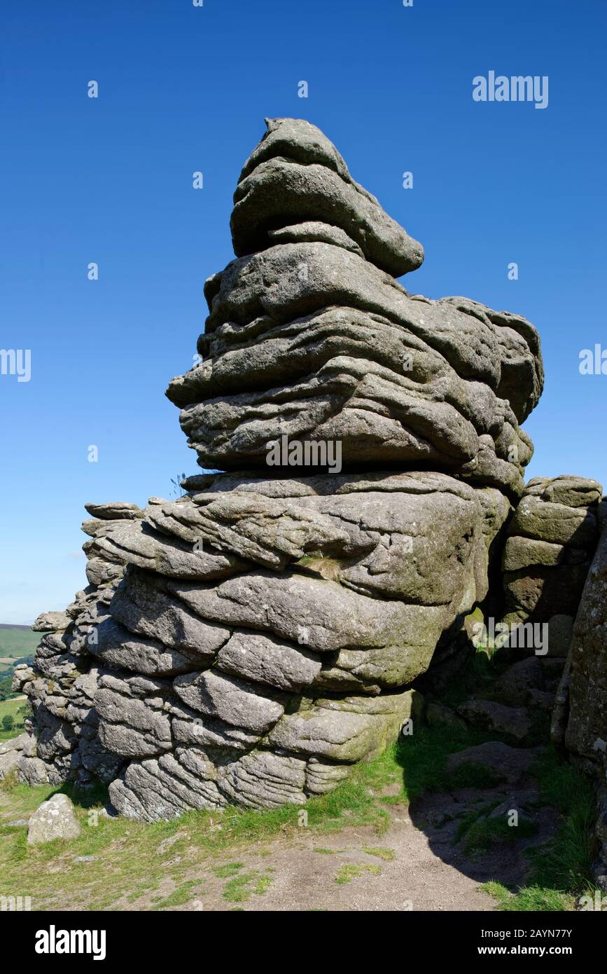 Granito Rocce Di Hound Tor, Dartmoor, Devon, Regno Unito Foto Stock