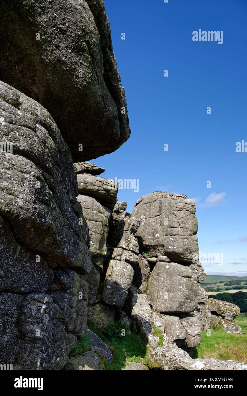 Granito Rocce Di Hound Tor, Dartmoor, Devon, Regno Unito Foto Stock
