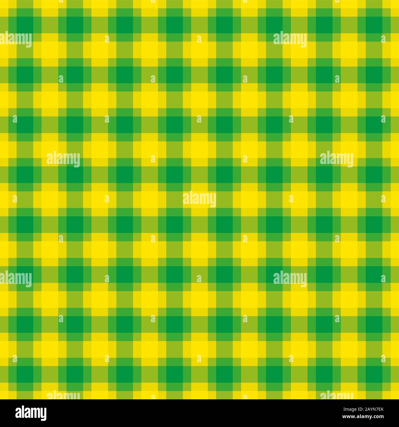 Schema di controllo giallo e verde, riquadro senza giunture quadrato. Chiamato anche checker o checkr. Modello a gradini, una texture usata per i tessuti. Foto Stock