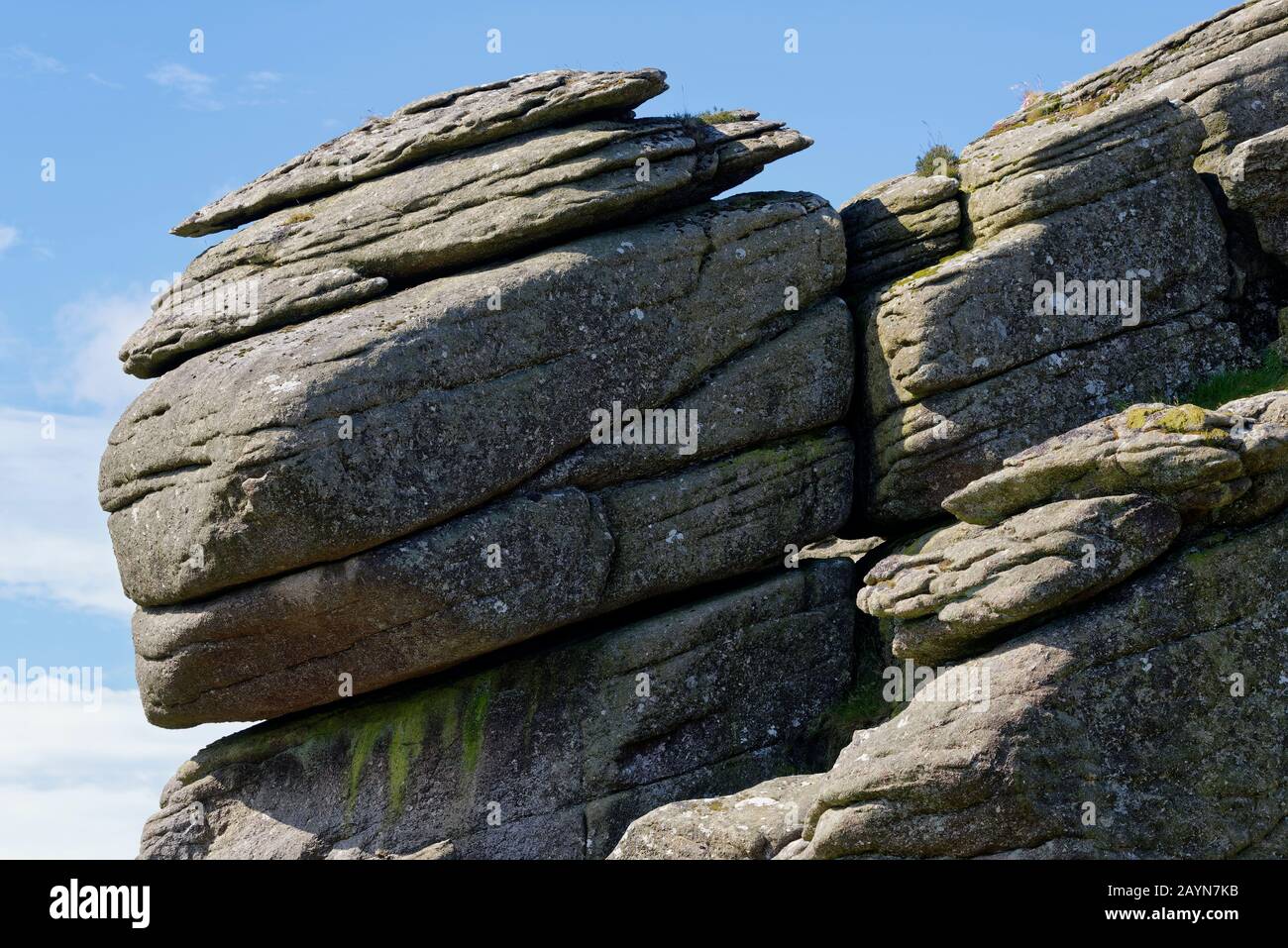 Graniti Di Granito Di Hound Tor, Dartmoor, Devon; Regno Unito Foto Stock