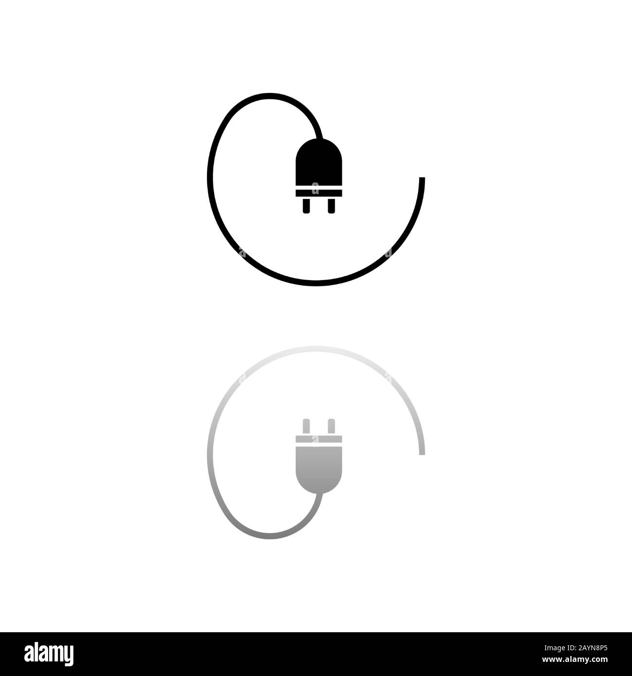 Spina. Simbolo nero su sfondo bianco. Illustrazione semplice. Icona Vettore Piatto. Riflessione Speculare Shadow. Può essere usato in logo, web, mobile e UI UX pr Illustrazione Vettoriale