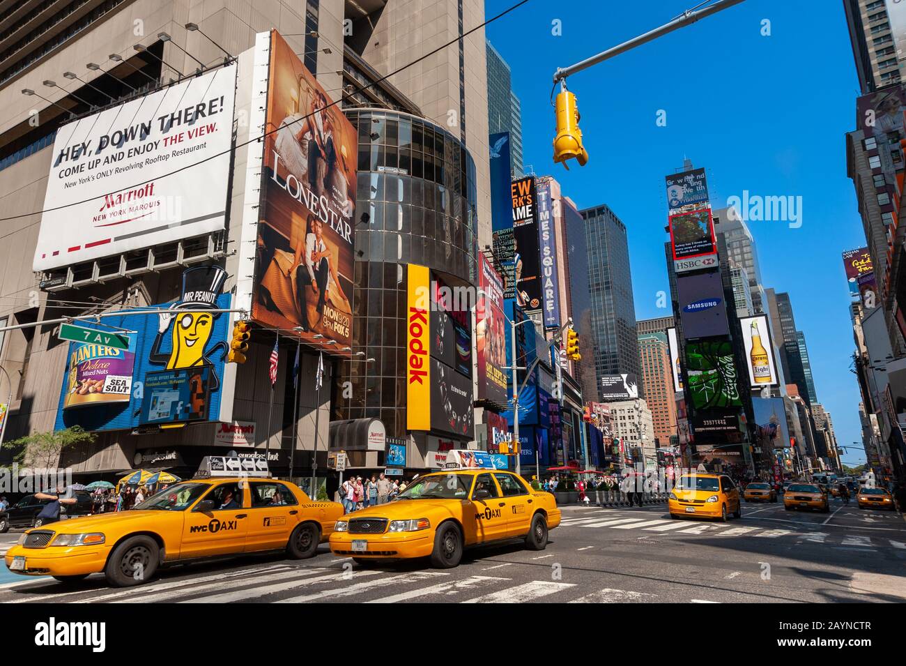 Times Square di New York City, America, STATI UNITI D'AMERICA Foto Stock