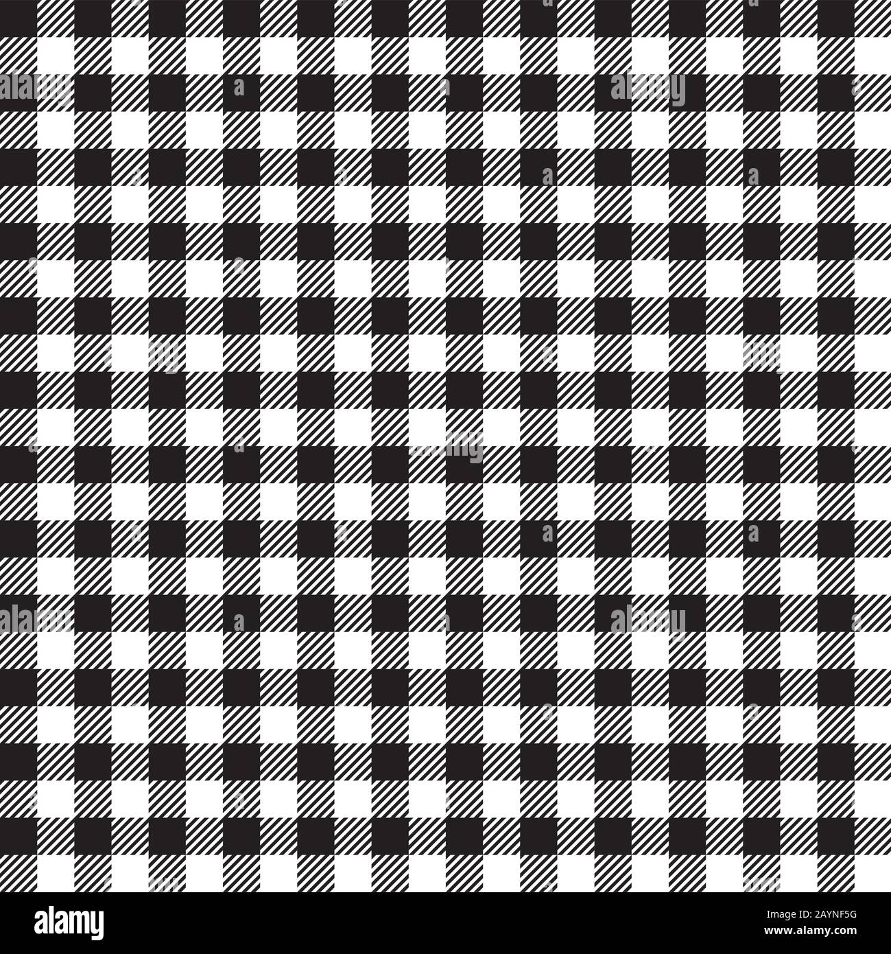 Pattern nero di gingham senza cuciture in formato vettoriale Illustrazione Vettoriale