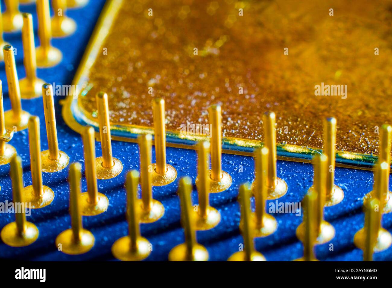 Primo piano di una CPU retrò Foto Stock