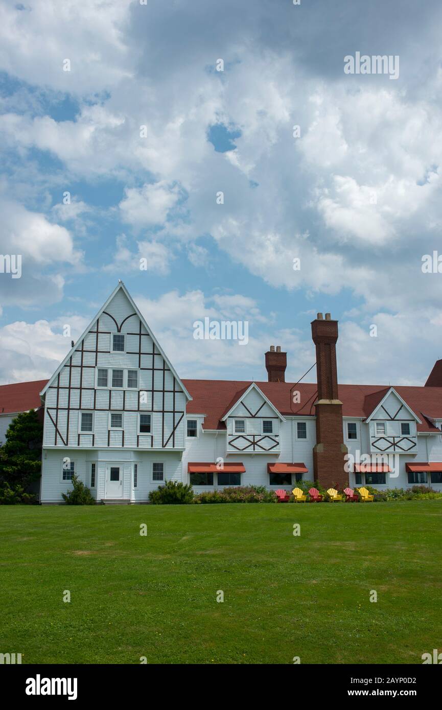 Il Keltic Lodge Resort and Spa si trova lungo il Cabot Trail sull'Isola di Capo Breton, Nuova Scozia, Canada. Foto Stock