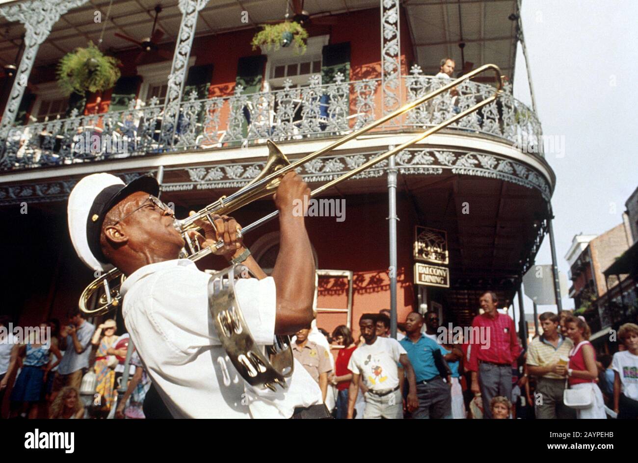 New Orleans, Louisiana: Gruppo jazz su Bourbon Street. ©Bob Daemmrich Foto Stock