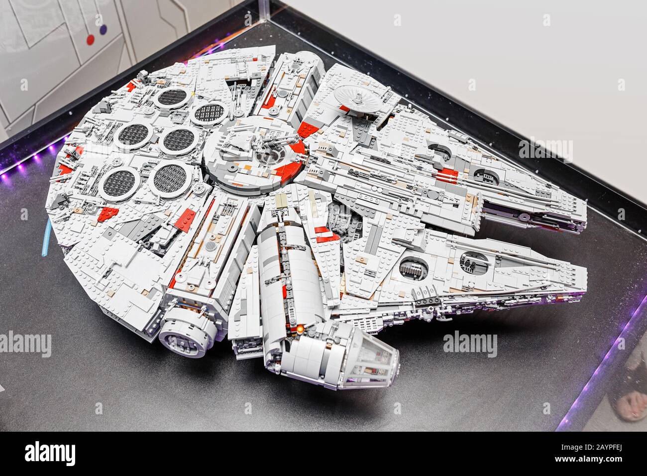 01 LUGLIO 2018, UFA, RUSSIA: La nave LEGO Millennium Falcon, le guerre stellari Foto Stock