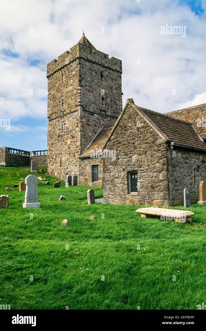 Chiesa Di Rodel (St. Clement's Church, Tin Chlienhainn), risalente alla fine del 15th o all'inizio del 16th secolo, Rodel (Roghadal), Isle of Harris, Scozia, Regno Unito Foto Stock