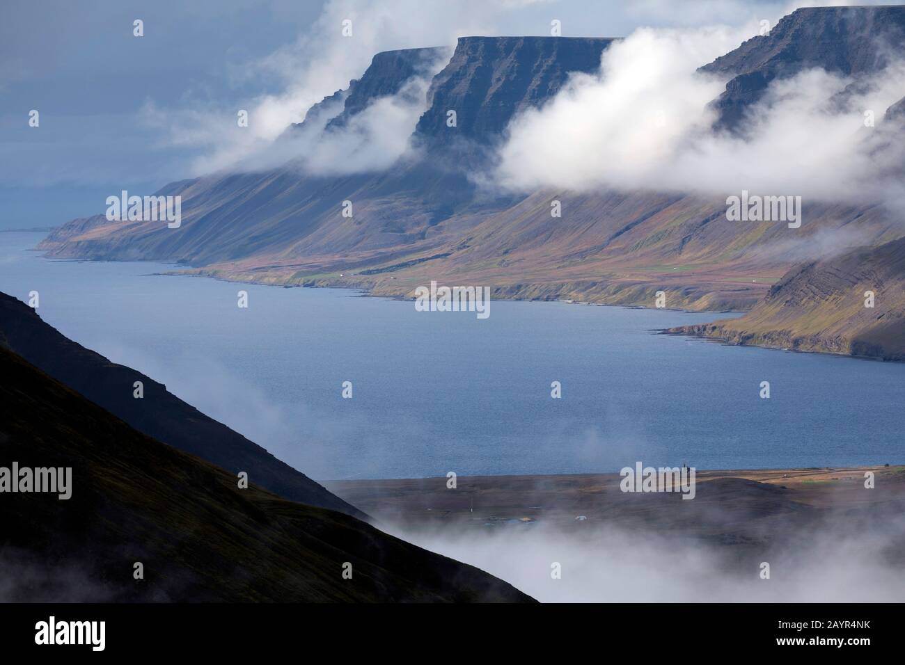 Paesaggio a West Fjords, Islanda, Westfjorde Foto Stock