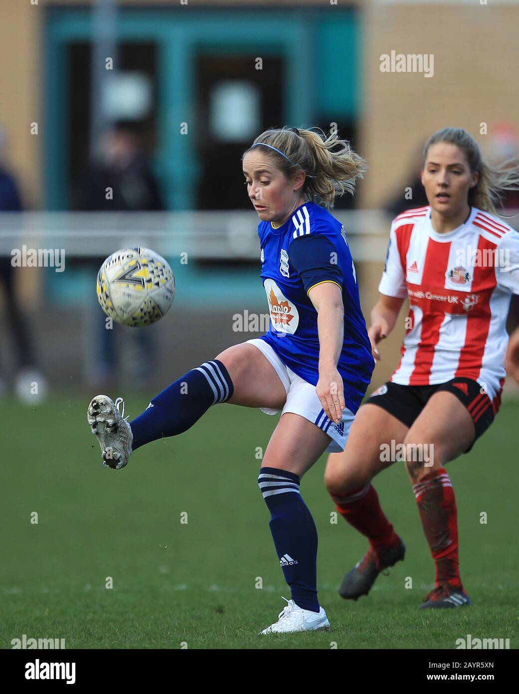 Hetton LE HOLE, INGHILTERRA - FEB 16TH Brianna Visalli di Birmingham City durante la partita SSE Women's fa Cup Fifth Round tra Sunderland Ladies e Birmingham City Women a Eppleton Colliery Welfare, Hetton le Hole Domenica 16th Febbraio 2020. (Credit: Mark Fletcher | Mi News) Credit: Mi News & Sport /Alamy Live News Foto Stock