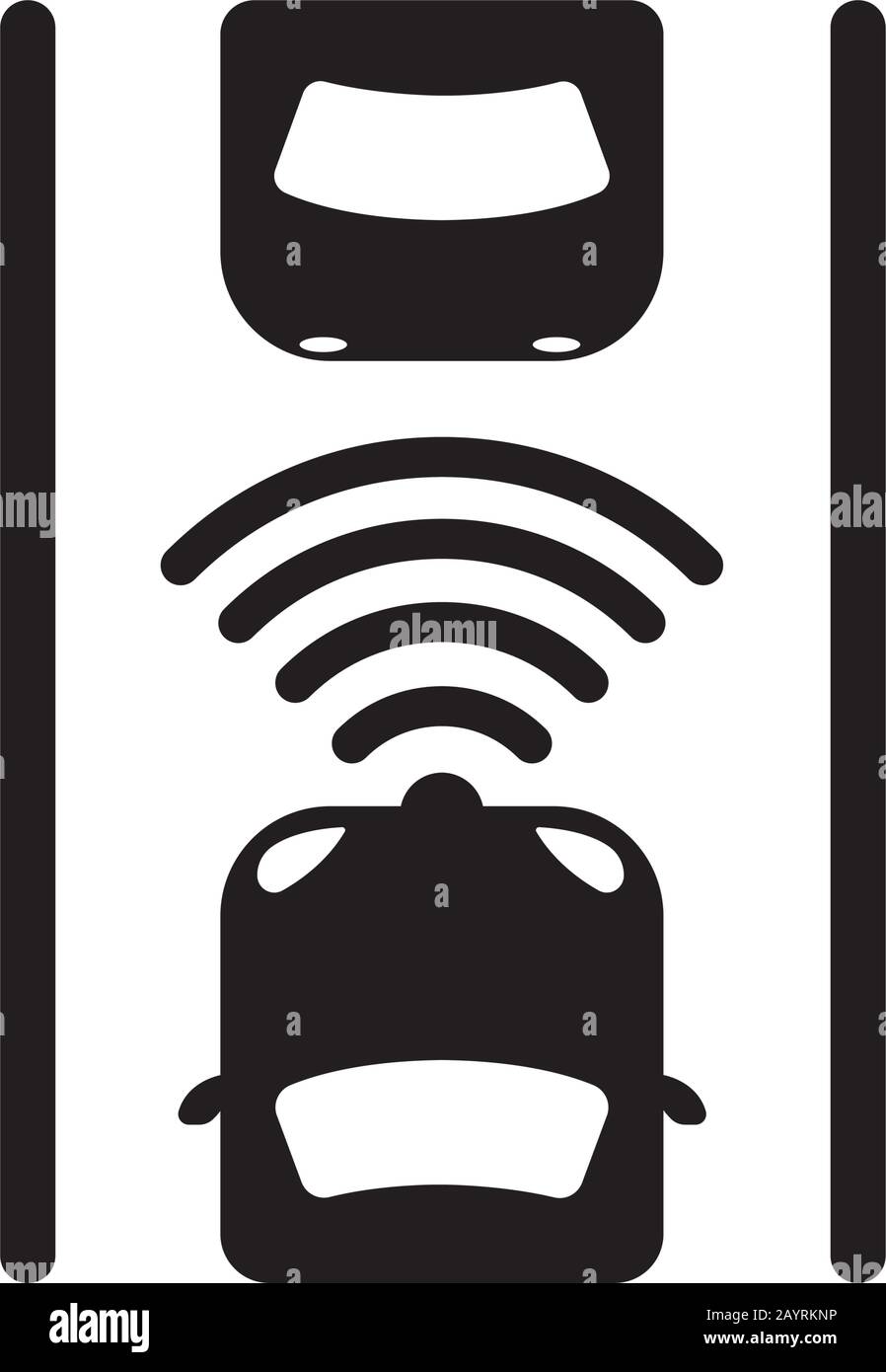icona auto autonoma / auto autotrazione Illustrazione Vettoriale