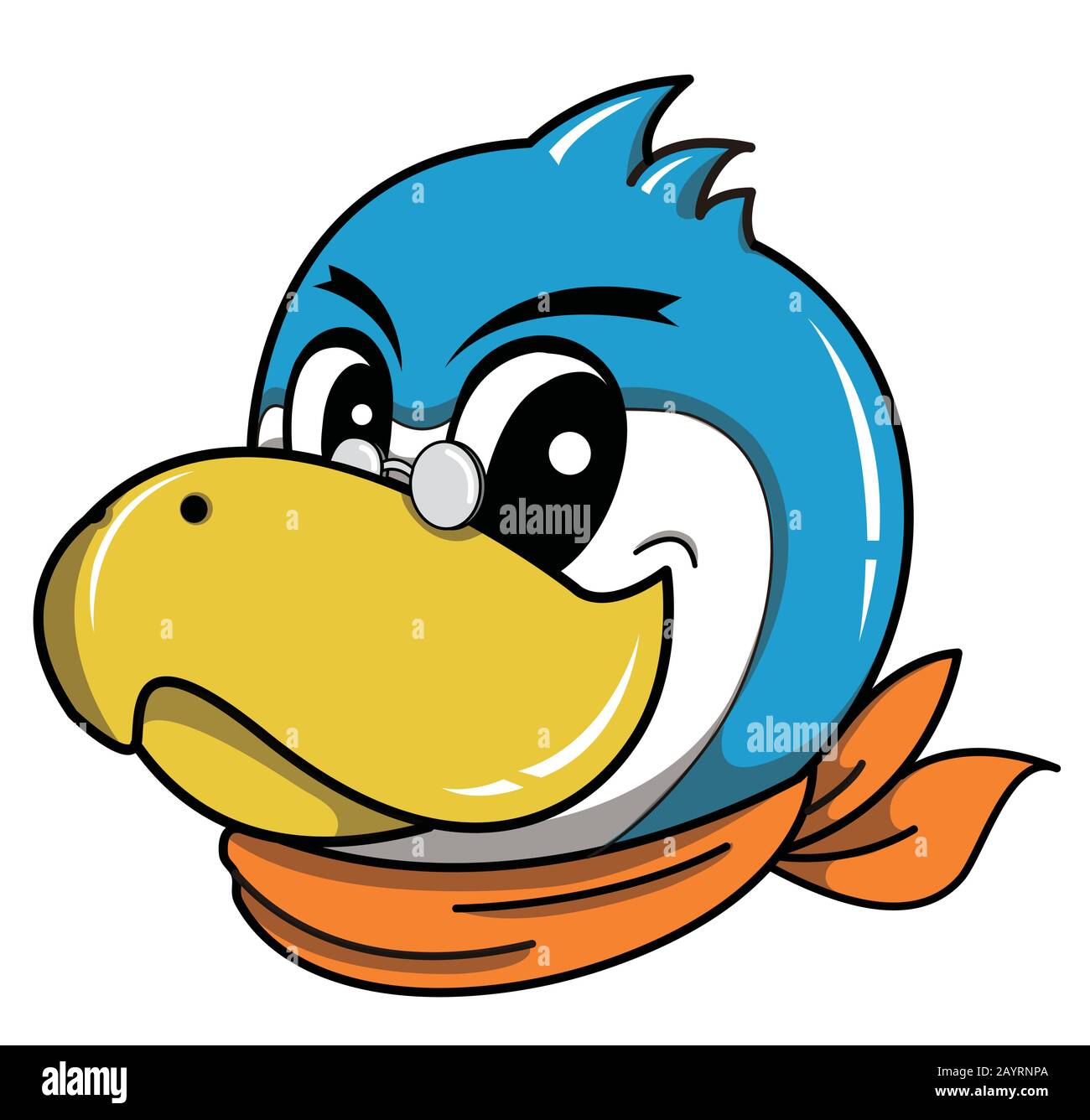 Illustrazione del carattere del pinguino maschile di Cartoon Illustrazione Vettoriale