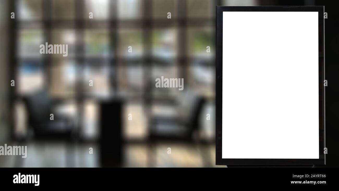 Bock up tabellone pubblicitario vuoto in caffetteria spazio vuoto per la pubblicità Foto Stock